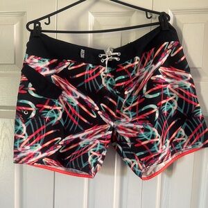 Volcom Black and Multicolor Swim Shorts